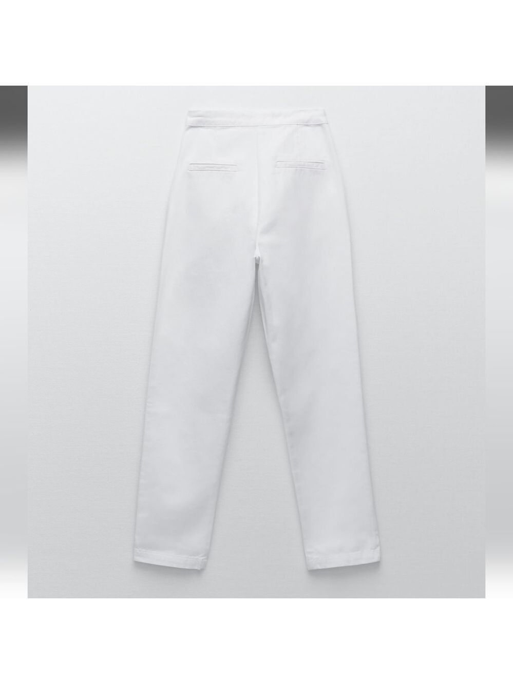 NWT Zara Gold Button Straight Leg White Jeans - Picture 10 of 11